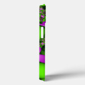Coques Case-Mate iPhone Fleurs fractales abstraites néon rose vert moderne (Verso / Droite)