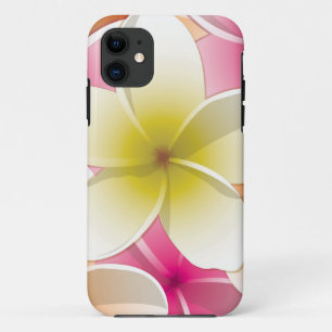 Coque iPhone 11 Fleurs frangipani/Plumeria