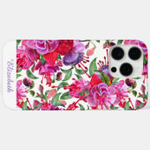 Coques Case-Mate iPhone Fleurs Fuchsia personnalisées (Verso (horizontal))