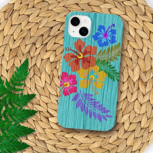 Coques Case-Mate iPhone Fleurs hawaïennes rustiques Imprimer