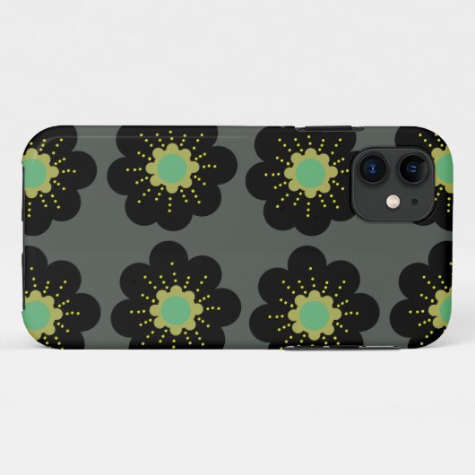 Coques Case-Mate iPhone Fleurs hippies noires Coque-coque iphone (Dos (Horizontal))