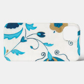 Coques Case-Mate iPhone Fleurs Indigo dorées avec Arrière - plan blanc (Verso (horizontal))