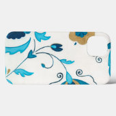 Coques Case-Mate iPhone Fleurs Indigo dorées avec Arrière - plan blanc (Verso (horizontal))