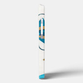 Coques Case-Mate iPhone Fleurs Indigo dorées avec Arrière - plan blanc (Verso / Gauche)