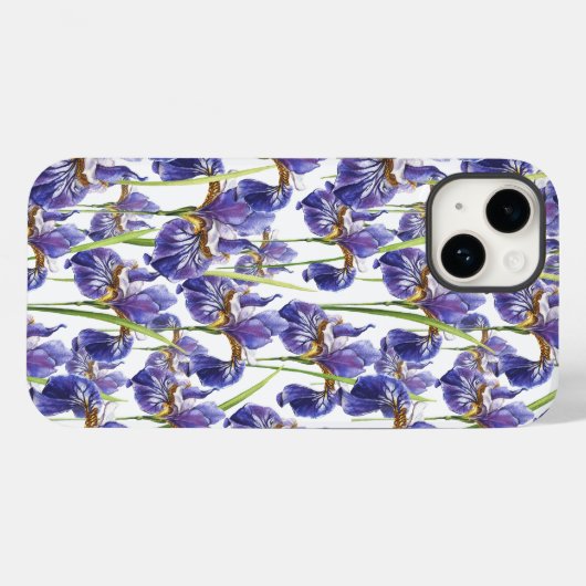 Coques Case-Mate iPhone Fleurs Iris Violettes (Verso (horizontal))