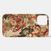 Coques Case-Mate iPhone FLEURS JAPONAISES ANCIENNES Rouge Vert Noir Floral (Verso (horizontal))