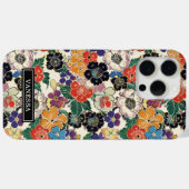 Coques Case-Mate iPhone Fleurs Japonaises Colorées Monogrammées (Verso (horizontal))