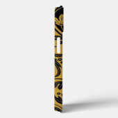 Coques Case-Mate iPhone fleurs jaune or noir feuille (Verso / Droite)