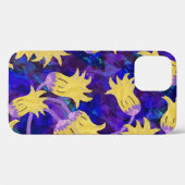 Coques Case-Mate iPhone Fleurs jaunes : aquarelle arrière - plan foncée (Verso (horizontal))