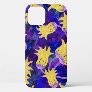Case-Mate iPhone Case Fleurs jaunes : aquarelle arrière - plan foncée