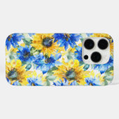 Coques Case-Mate iPhone Fleurs Jaunes Bleues Anniversaire (Verso (horizontal))