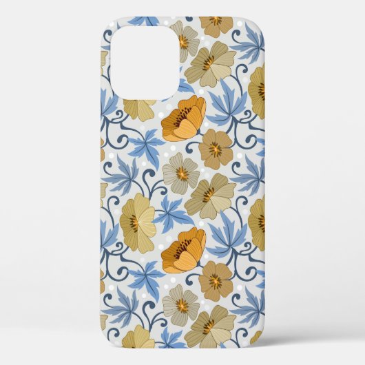Coques Case-Mate iPhone Fleurs Jaunes : Conception Textile sans joint (Verso)