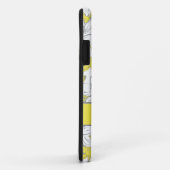 Coques Case-Mate iPhone Fleurs jaunes et grises avec monogramme  (Dos/Droite)