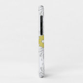 Coques Case-Mate iPhone Fleurs jaunes et grises avec monogramme (Dos/Gauche)