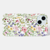 Coques Case-Mate iPhone Fleurs Jaunes Rose fleur sauvage Vert (Verso (horizontal))