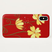 Coques Case-Mate iPhone Fleurs jaunes simples sur le rouge (Dos (Horizontal))