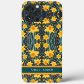 Coques Case-Mate iPhone Fleurs jonquilles jaunes Nom personnalisé Motif (Verso)