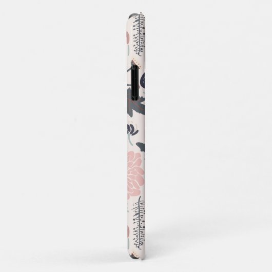 Coques Case-Mate iPhone Fleurs Joueuses Gris Rose Noir (Dos/Droite)