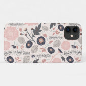 Coques Case-Mate iPhone Fleurs Joueuses Gris Rose Noir (Dos (Horizontal))
