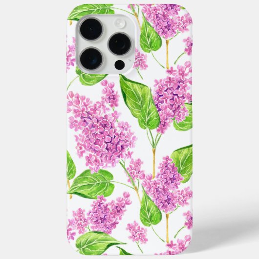Coques Case-Mate iPhone Fleurs lilas rose aquarelle (Verso)
