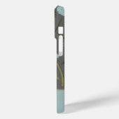 Coques Case-Mate iPhone Fleurs lunaires Monogrammes Gris Bleu Dandelion (Verso / Gauche)