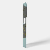 Coques Case-Mate iPhone Fleurs lunaires Monogrammes Gris Bleu Dandelion (Verso / Droite)