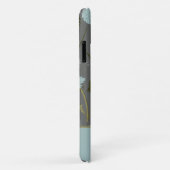 Coques Case-Mate iPhone Fleurs lunaires Monogrammes Gris Bleu Dandelion (Dos/Droite)