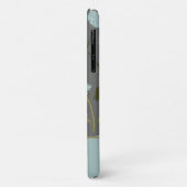 Coques Case-Mate iPhone Fleurs lunaires Monogrammes Gris Bleu Dandelion (Dos/Gauche)
