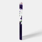 Coques Case-Mate iPhone Fleurs luxuriantes | Monogramme de roses violettes (Verso / Droite)