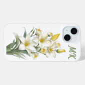 Coques Case-Mate iPhone Fleurs Lys Jaunes Monogramme Téléphone Case (Verso (horizontal))