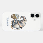 Coques Case-Mate iPhone Fleurs marguerites Gnome Monogramme personnalisé (Verso (horizontal))