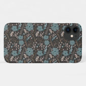 Coques Case-Mate iPhone Fleurs mélangées de printemps foncé Turquoise gris (Dos (Horizontal))