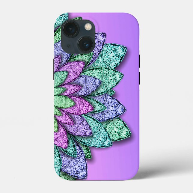 Coques Case-Mate iPhone Fleurs métalliques rose violet (Verso)