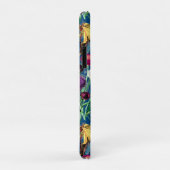 Coques Case-Mate iPhone Fleurs mignonnes feuille bleu monogramme motif (Dos/Droite)