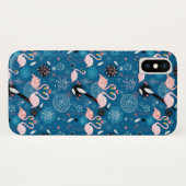Coques Case-Mate iPhone Fleurs mignonnes flamants gos motif (Dos (Horizontal))