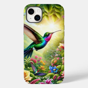 Coque Pour iPhone 14 Plus Fleurs mignonnes Imaginaires Arc-en-ciel Colibri
