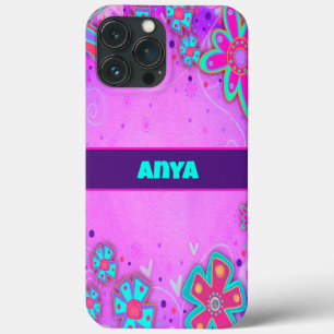 Case-Mate iPhone Case Fleurs mignonnes violettes Nom Fille Amusante Insp