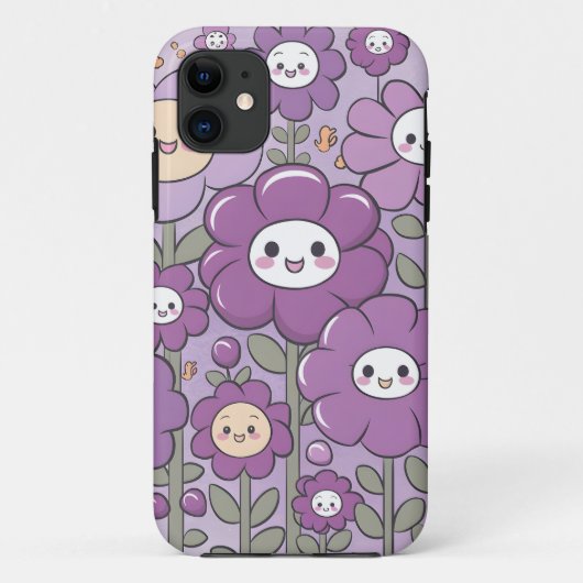 Coques Case-Mate iPhone Fleurs mignonnes Violettes Pour Filles Kawaii Flor (Dos)
