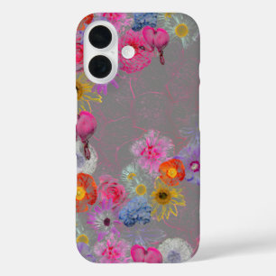 Coques iPhone 16 Fleurs mixtes dans l'art moderne