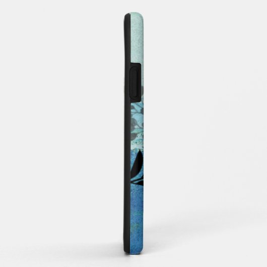 Coques Case-Mate iPhone Fleurs Modernes Sur Arrière - plan Bleu Rêvé (Dos/Droite)