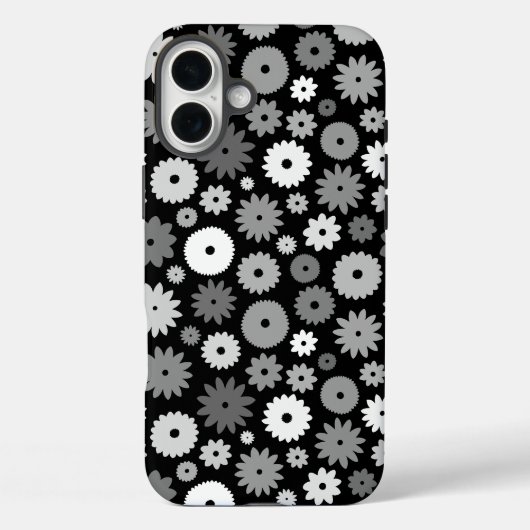 Coques Case-Mate iPhone Fleurs Monochromes à Motif Répété (Verso)