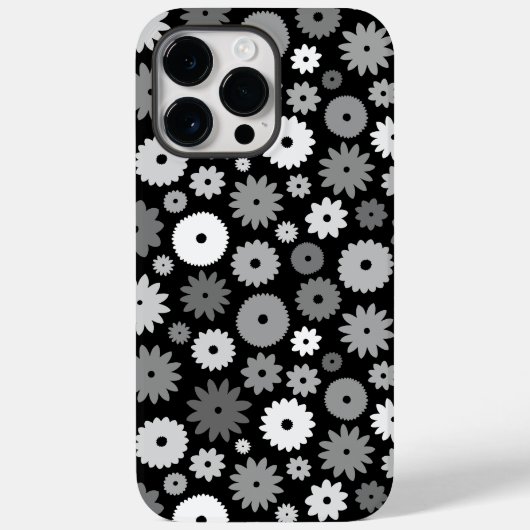 Coques Case-Mate iPhone Fleurs monochromes à motif répétitif (Verso)