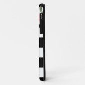 Coques Case-Mate iPhone Fleurs - Monogramme rayures noir et blanc (Dos/Gauche)