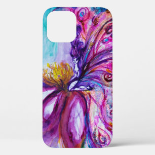 ETUI iPhone Case-Mate FLEURS MORTES BLANCHES EN ROSE, PARKLES D'OR