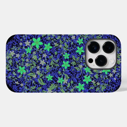 Coques Case-Mate iPhone Fleurs motif 08.b Black BG (Verso (horizontal))
