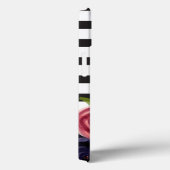 Coques Case-Mate iPhone Fleurs Noir Blanc rayé Personnalisé (Verso / Droite)