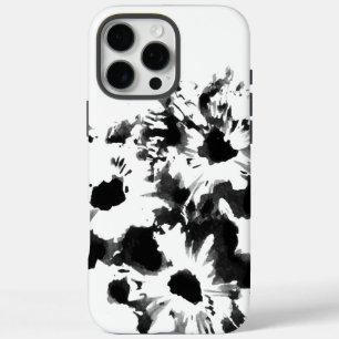 Coques iPhone 16 Pro Max Fleurs noir et blanc, œuvre d'art originale