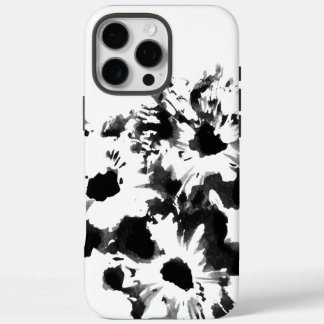 Coques iPhone 16 Pro Max Fleurs noir et blanc, œuvre d'art originale