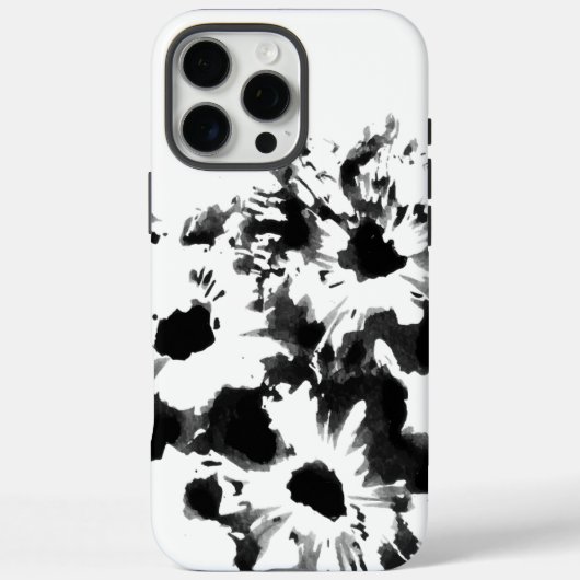 Coques Case-Mate iPhone Fleurs noir et blanc, œuvre d'art originale (Verso)
