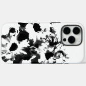 Coques Case-Mate iPhone Fleurs noir et blanc, œuvre d'art originale (Verso (horizontal))